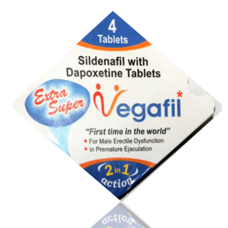 万艾可+必利劲延时助勃双效片 西地那非+达泊西汀 Extra Super Vegafil 4粒